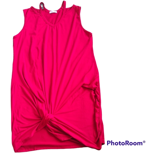 LOLLO VITA Women Casual Short TShirt Dresses Cold Shoulder, Size XXL Red - Picture 2 of 7